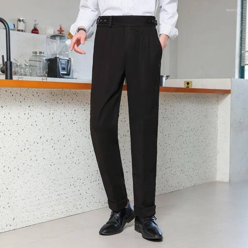 Herrdräkter 2023 män Autumn Winter Fashion Tjock Woolen Suit Pants Business Formal Wear Male Long Raight Dress Trousers H361