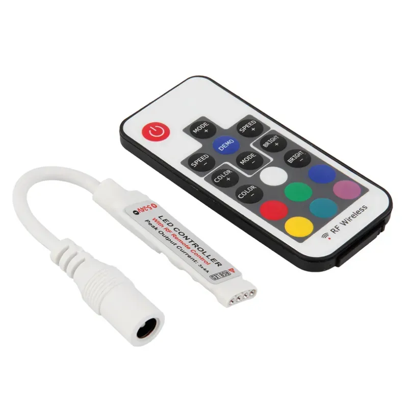 RGB Mini Controler DC 5-12V 12A 17Key RF Wireless Remote Controller för 5050 3528 LED-remsa 11 ll