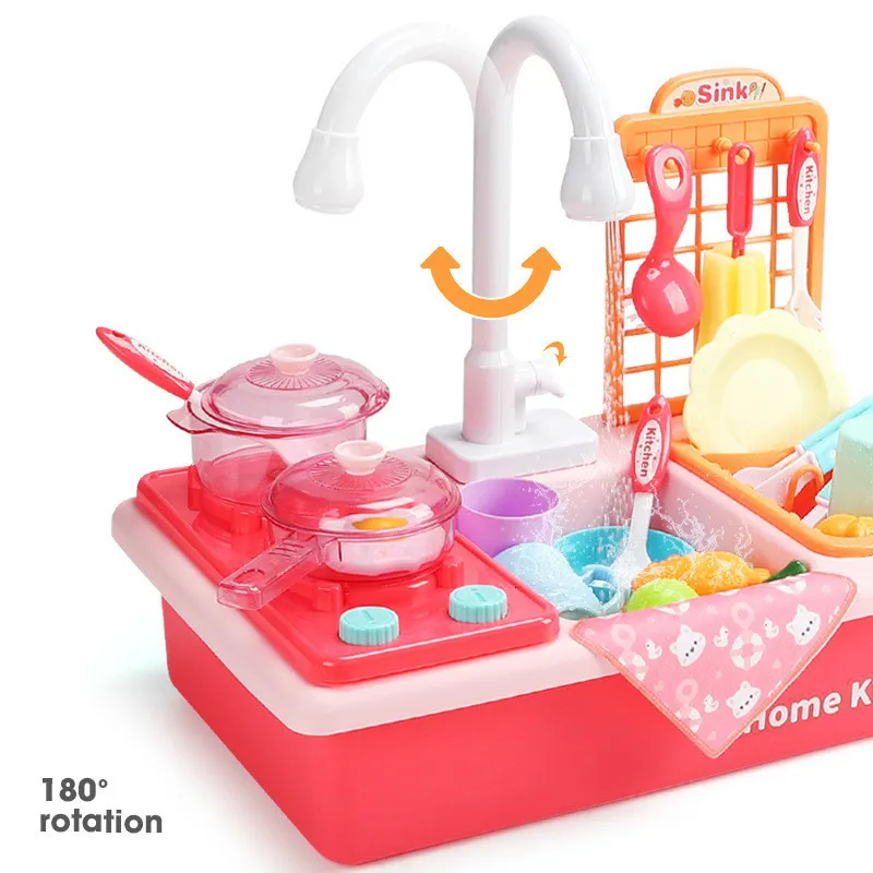 Novos brinquedos de cozinha dos miúdos comida cozinhar mala preten jogar  brinquedo elétrico spray água do