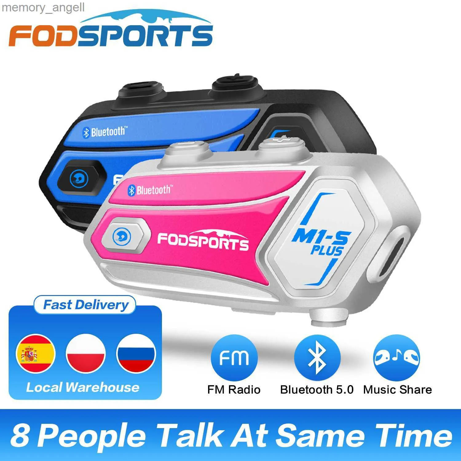 Walkie Talkie Fodsports 2 pcs M1-S Plus Helmet Intercom Motorcycle Bluetooth Headset Intercom Wireless BT5.0 Interphone FM Radio music sharing HKD230925