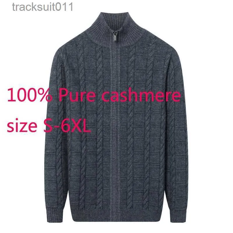 Herrenwesten Neue Ankunft Verdickte 100% Reine Kaschmir Strickjacke Männer Übergroße Winter Rollkragen Casual Computer Gestrickte Pullover plus größe S-6XL L230925