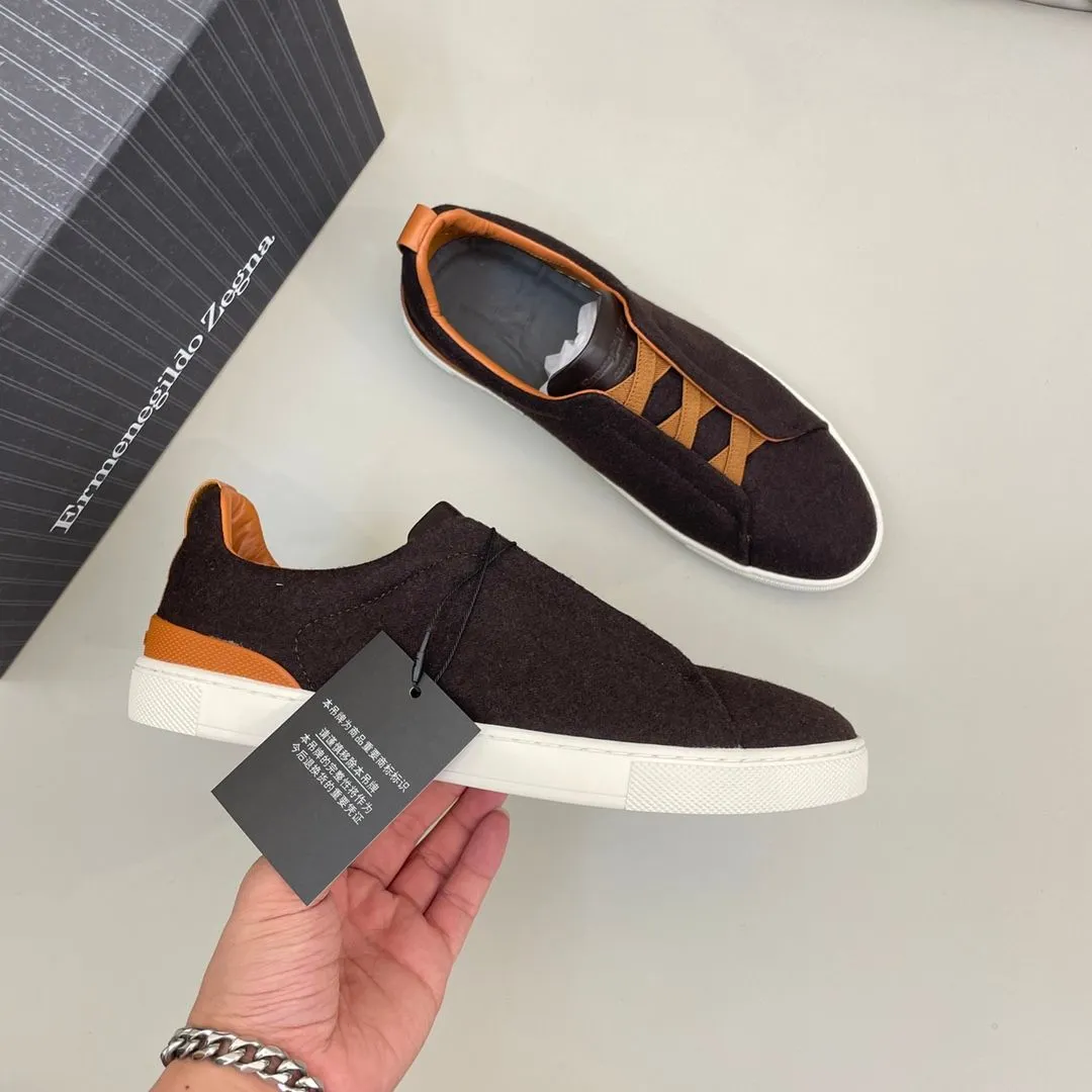 mit Originalbox Designer-Kleidungsschuhen Herren Zegna Schnüregeschäft Casual Social Wedding Party Qualität Leder Leicht Chunky Sneakers formelle Trainer 525