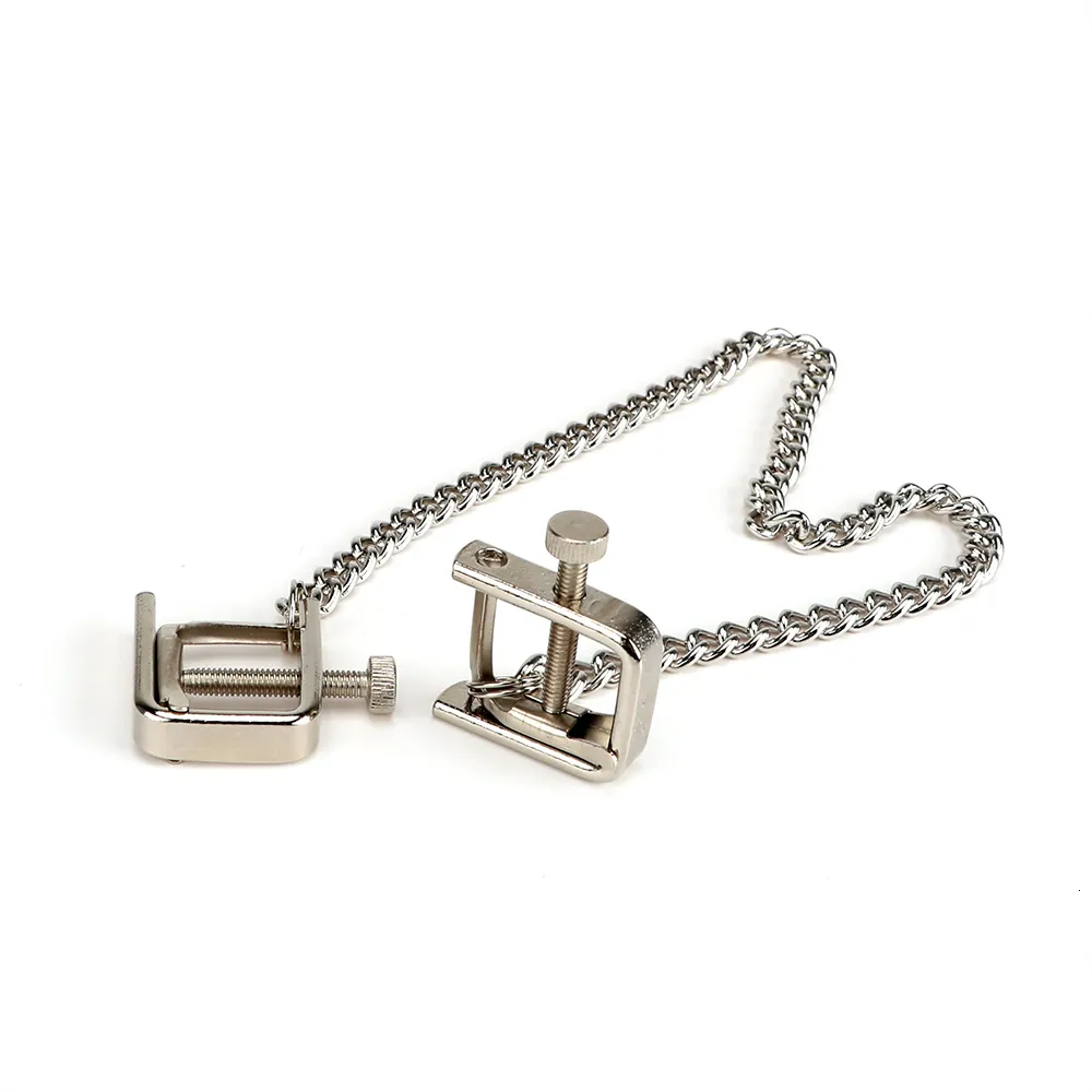 IKOKY Adult Toys Stainless Steel Nipple Clamps Games Sex for Couple Metal Chain Breast Clips Erotic Stimulator_voghion.com