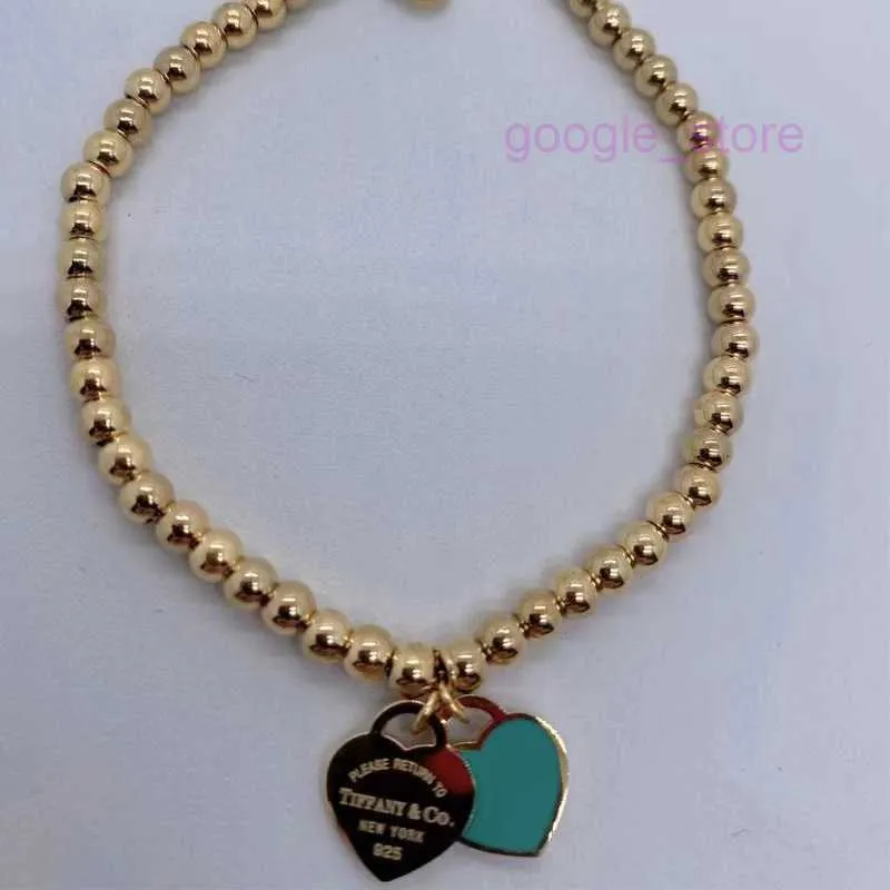 Fashion t Jewelry Women Stainless Beaded Bracelet Forever Love Enamel Pink Blue Heart Charms Pulsera Bracelets H11155tdr