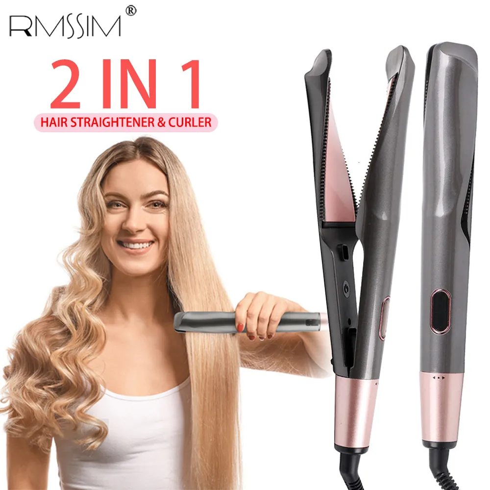 Curling Irons Arrive Hair Curler Straightener 2 in 1 Ceramic Curling Iron Professional Hair Straighteners Fashion Styling Tools 230925