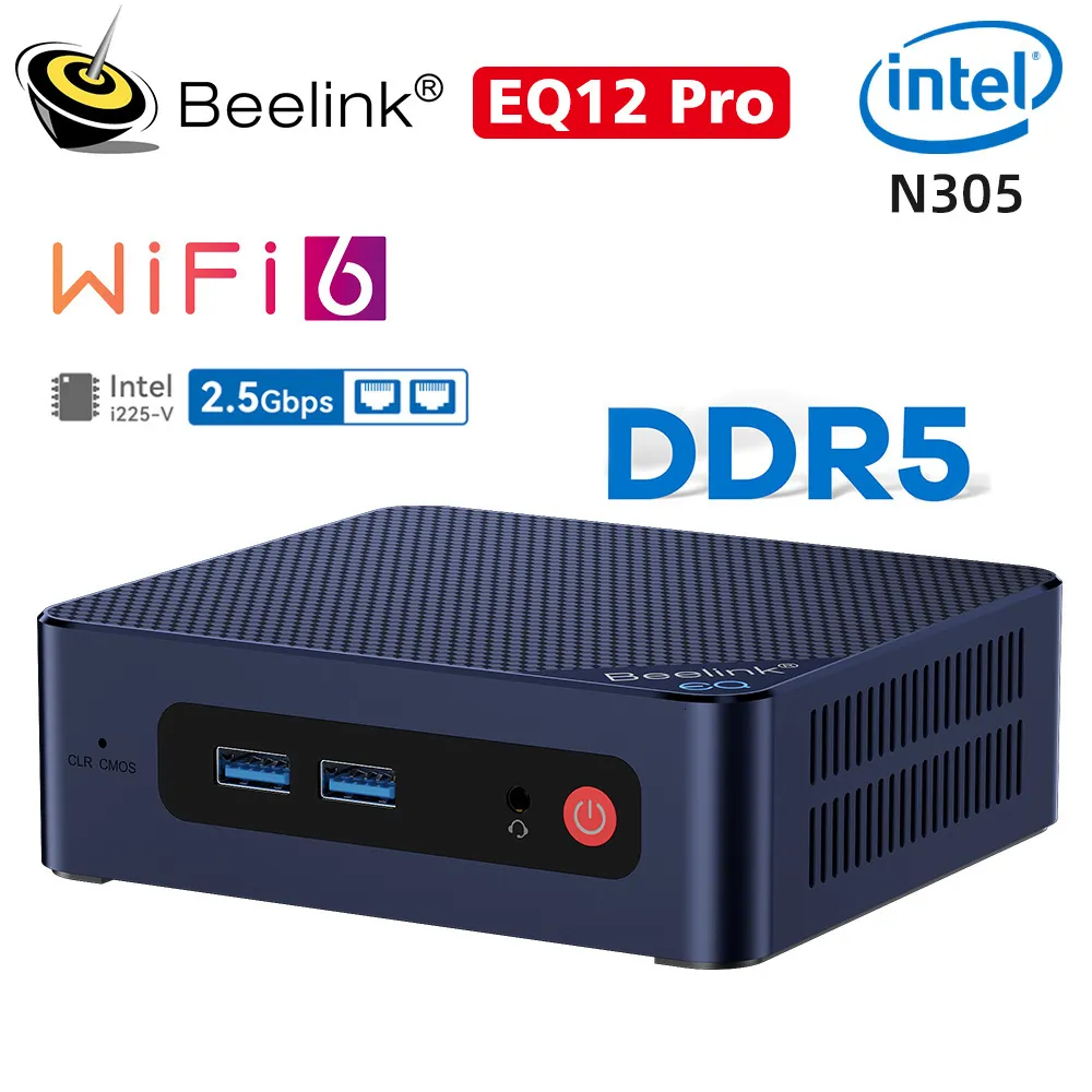 ミニPCS BEELINK EQ12 DDR5 Intel 12th N100 EQ12 PRON305 U59 Pro Intel 11th N5105 MINI PC 8G 500GタイプCデスクトップコンピューターvs Mini S 230925