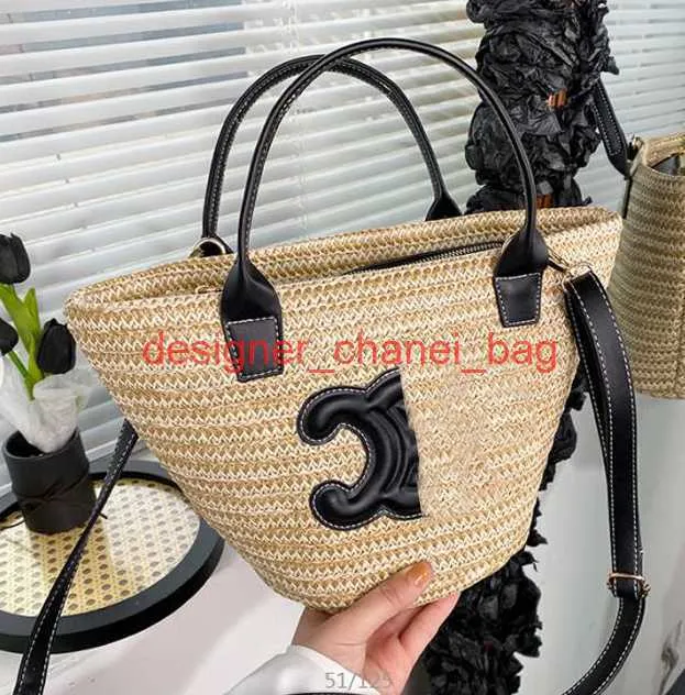 DHgate 2024 Fashion Straw Beach Tote Bag for Women Large Crossbody Basket Bag with Adjustable Shoulder Strap Summer Woven Handbag Bags Luggage Accessories