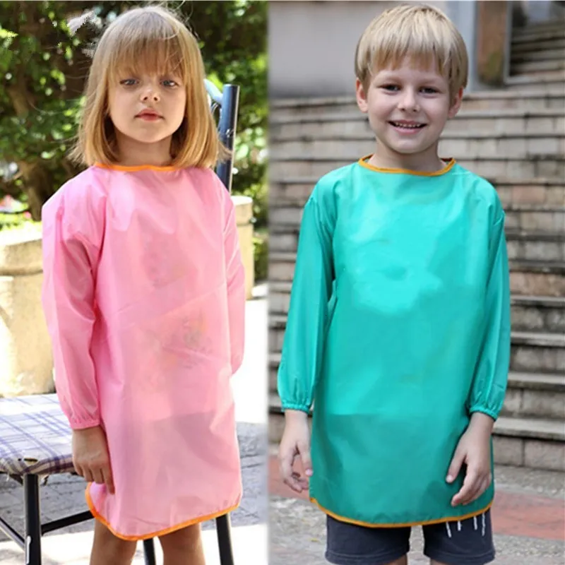 Aprons Children Long Sleeve Waterproof Apron for Kid School Art Craft Painting Kitchen Cook Baby Boy Girl Feeding Eat Smock DIY Drawing 230925