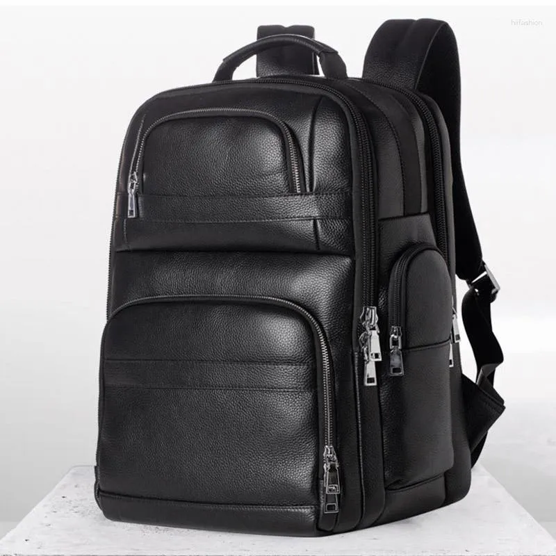 Backpack Men's Large for 17 -calowe laptopa mężczyzn skórzane obóz podróżny plecaki męskie