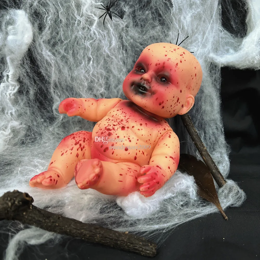 Scary Baby Dolls 2 Pack – 10 Inch Creepy Bloody PVC Dolls For Halloween Haunted House & Pranks