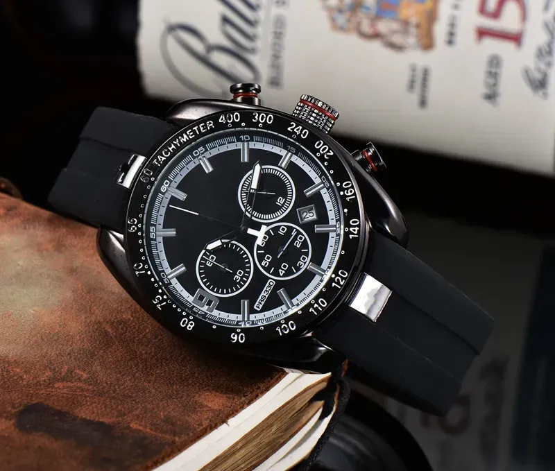 WristWatches for Men 2023 New Mens Watches Six stitches All dial work Quartz Watch 1853 Top Luxury Brand Chronograph clock Rubber Belt fashion Tiss PRS330 designer