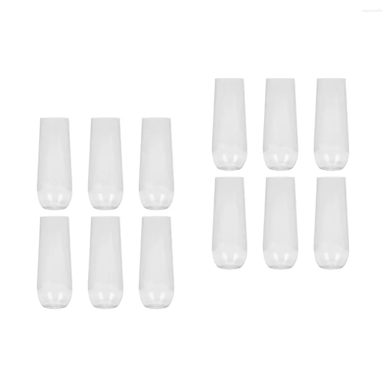 Disposable Cups Straws Champagne Glass Wedding Holder Storage Cup Milk Desktop Decor Transparent Mug Sparkling