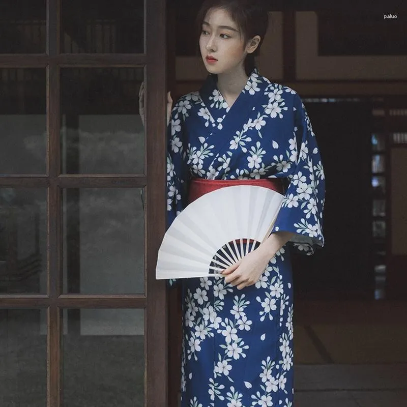 ملابس عرقية اليابانية كيمونو التقليدية أوبي يوكاتا زي النساء الجيشا Geisha Cosplay Dress Oriental Kimonos KK2767