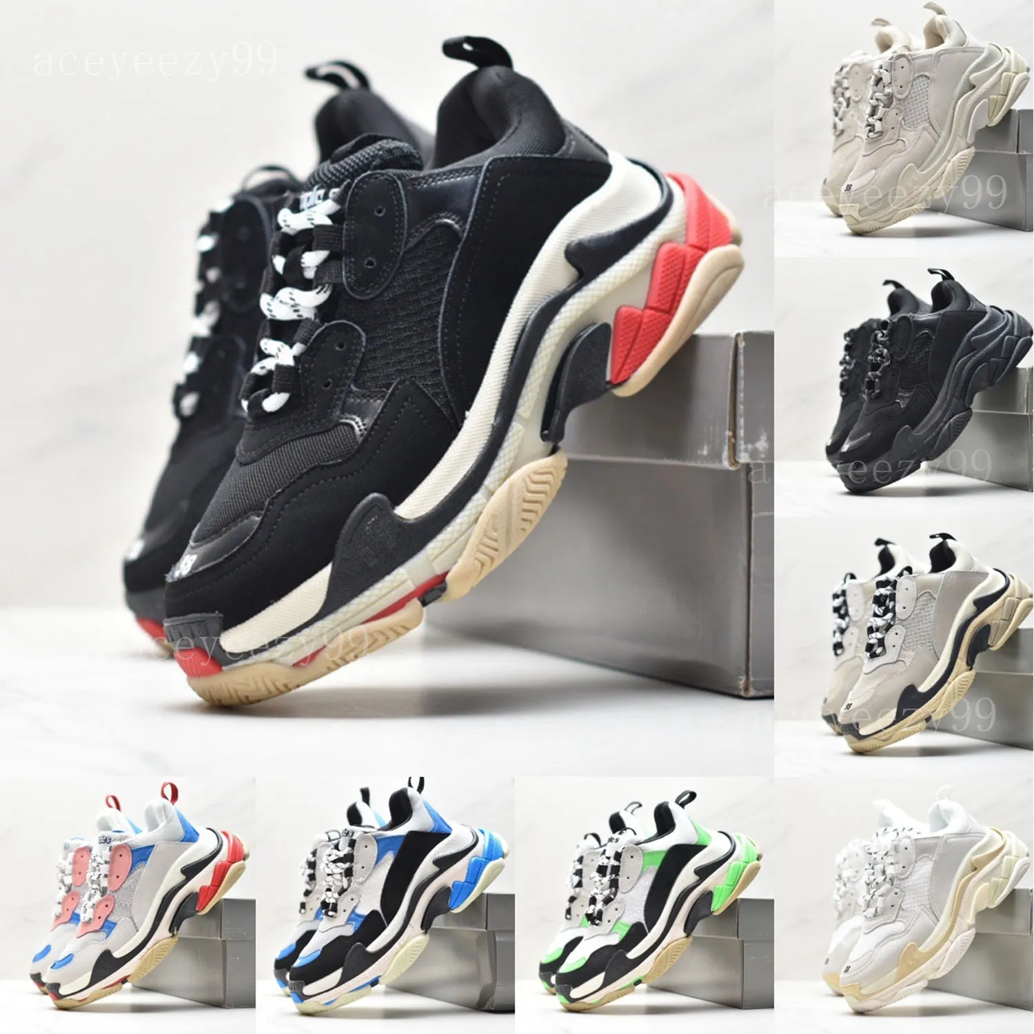 Luxury Designer 3.0 Sneakers White Black Grey Vintage Green Apple Laser Orange Syracuse 17FW Mummy Chlorophyll Cherry Balenciaca Candy Plate-Forme Trainers