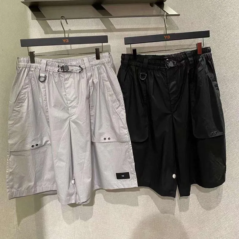 Men's Shorts Yamamoto Yohji Y3 Woven Cotton Lightweight Lloose Nylon Summer Ffashion Cargo Quarter Pants Trend