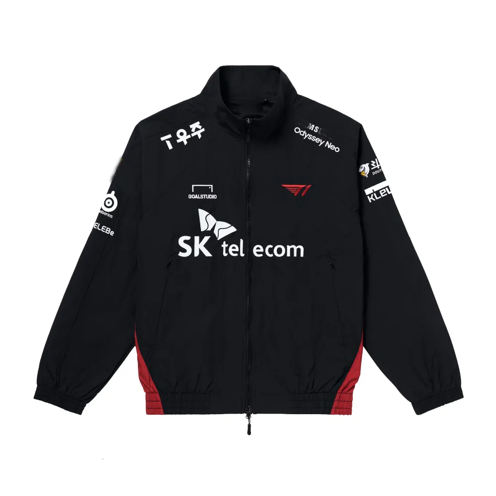 남자 재킷 T1 2023 공식 스프링 재킷 유니폼 LCK S13 LOL LEGENDS JACK FAKER 및 WOMMAN 'S FAN WEAR 대형 패션 톱 230925