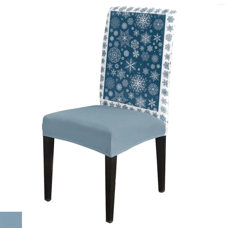 Housses de chaise de noël, texture de flocon de neige bleu, 4/6/8 pièces, étui élastique en spandex pour mariage, banquet, salle à manger