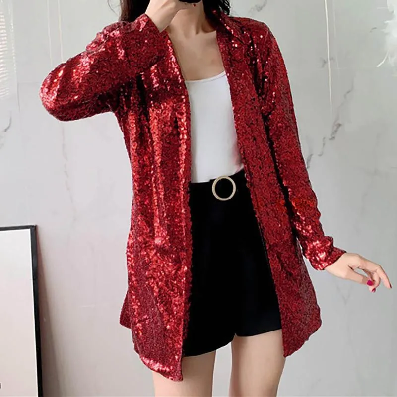 Giacche da donna invernali per le donne giacca con paillettes giacca con paillettes manica lunga glitter partito cappotto con risvolto lucido tuta sportiva rave da donna slim