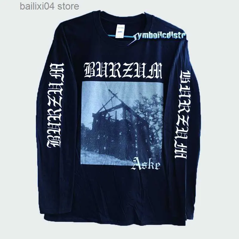 メンズTシャツburzum askeコットンラウンドネックTシャツT230925