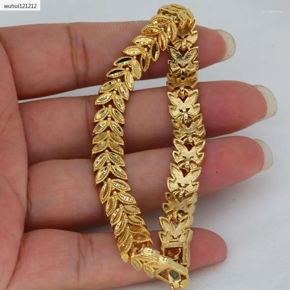 Länkarmband dubai 24k smycken kubansk kedja armband guld färg olika former armband för män och kvinnor afrikanska hiphop smycken