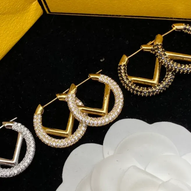 Designer Creolen Hochwertiger Modeschmuck für Mädchen Damen Herren Damen Ornamente Ohrring Diamantohrringe_voghion.com