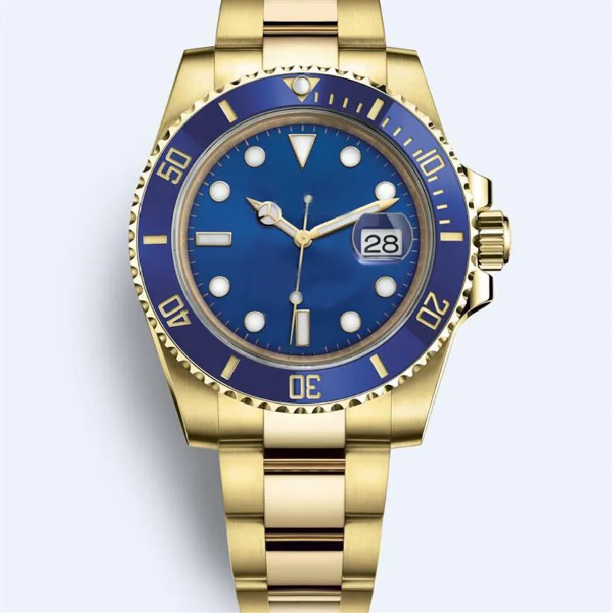 Menes Watch Factory Blue Ceramic Bezel Men 18k Real Gold Gold 904L Stal Cal 3135 Automatyczny ruch VRF 40 mm Super Luminous DI205p