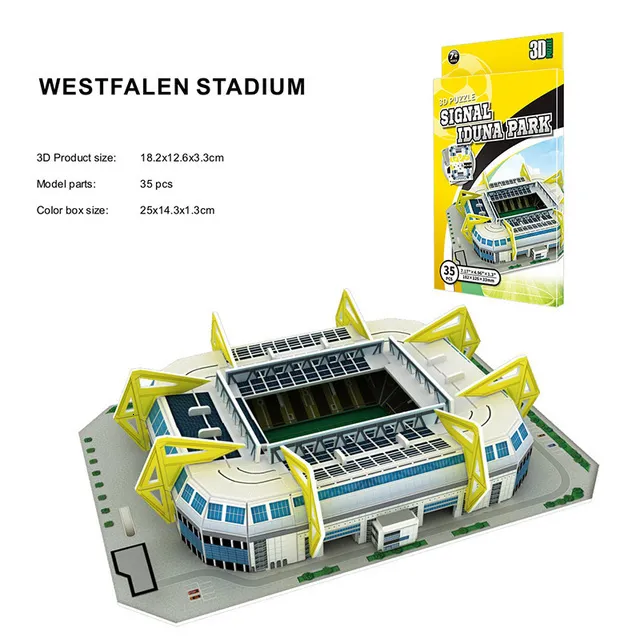 Modèle de stade de football de Puzzle 3D, ensemble de blocs de