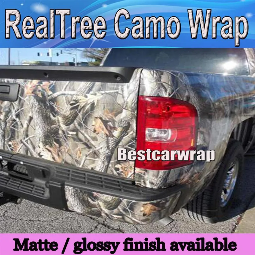 Ny Realtree Camo Vinyl Wrap för Car Wrap Styling Film Foil With Air Release Mossy Oak Real Tree Leaf Camouflage Sticker 1 52x10m 236G