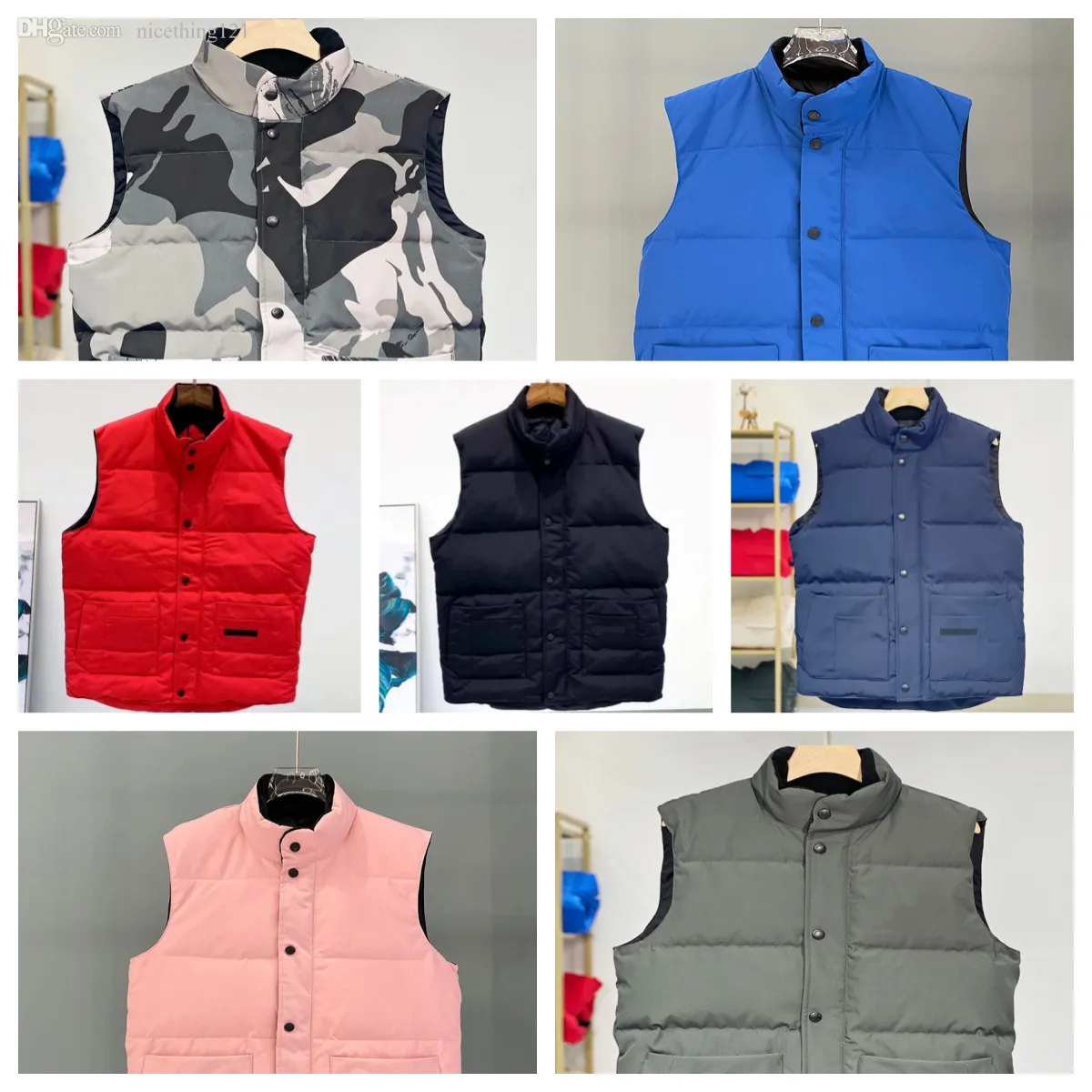 Gilet de créateur gilet bouffant vestes de poche Parkas fermeture éclair manches longues hommes bas automne hiver décontracté vêtements d'extérieur