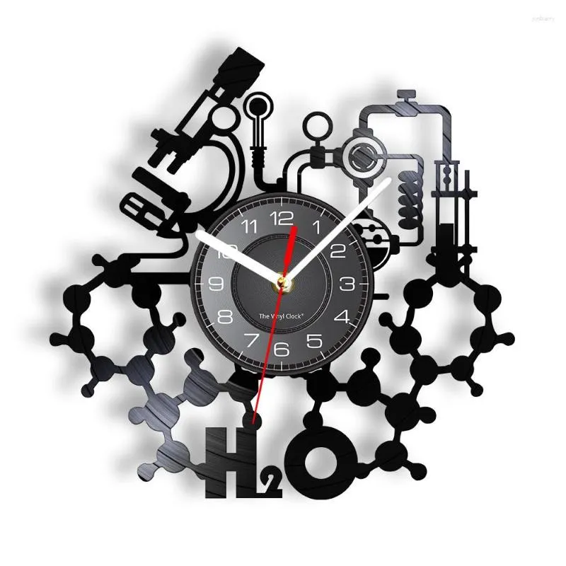 Relógios de parede Experimentos de Química Relógio Ciência Laboratório Decoração Elementos Periódicos Tabela Arte Retro Registro