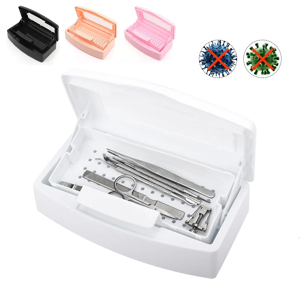 Disinfection Machine Nail Sterilizer Tray Disinfection Box Sterilizing Clean Nail Art Salon Manicure Implement Sanitize Tool Equipment Cleaner Tools 230925