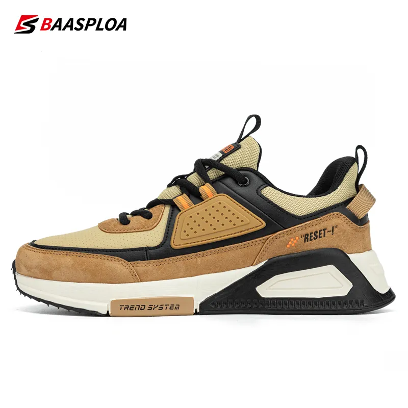 Sapatos de vestido Baasploa Homens Casuais À Prova D 'Água Running Shoes Moda Couro Skate Sapatos Antiderrapantes Resistentes ao Desgaste Masculino Sapatos Esportivos 230925