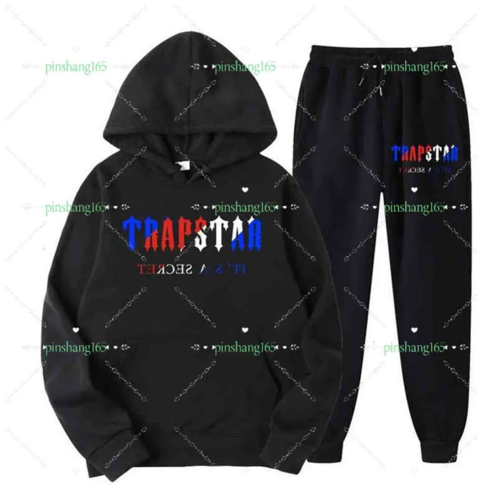 Tuta Trapstar Marchio stampato Abbigliamento sportivo Magliette da uomo 16 colori caldi Due pezzi Set Felpa con cappuccio allentata Pantaloni Felpa Design classico 23ess LAF