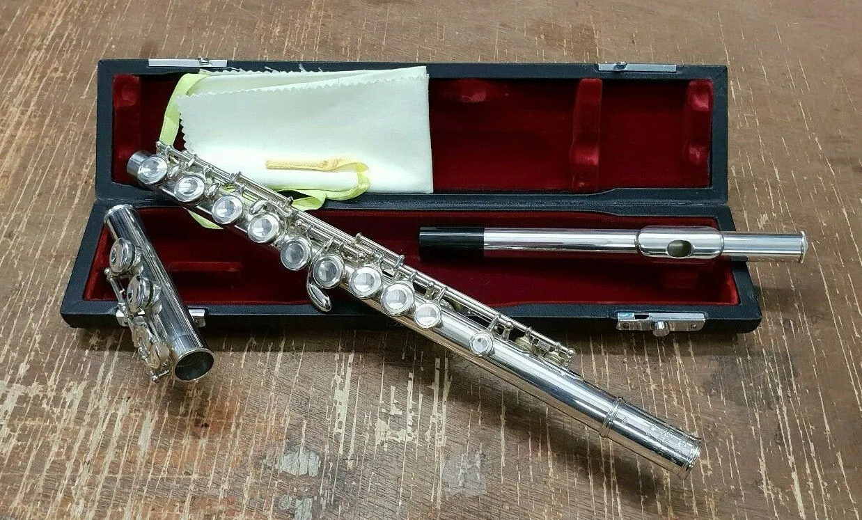 Flûte perlée de haute qualité PF-501 en C avec bras E, 16 touches, trou fermé, instrument de musique plaqué argent avec étui, livraison gratuite