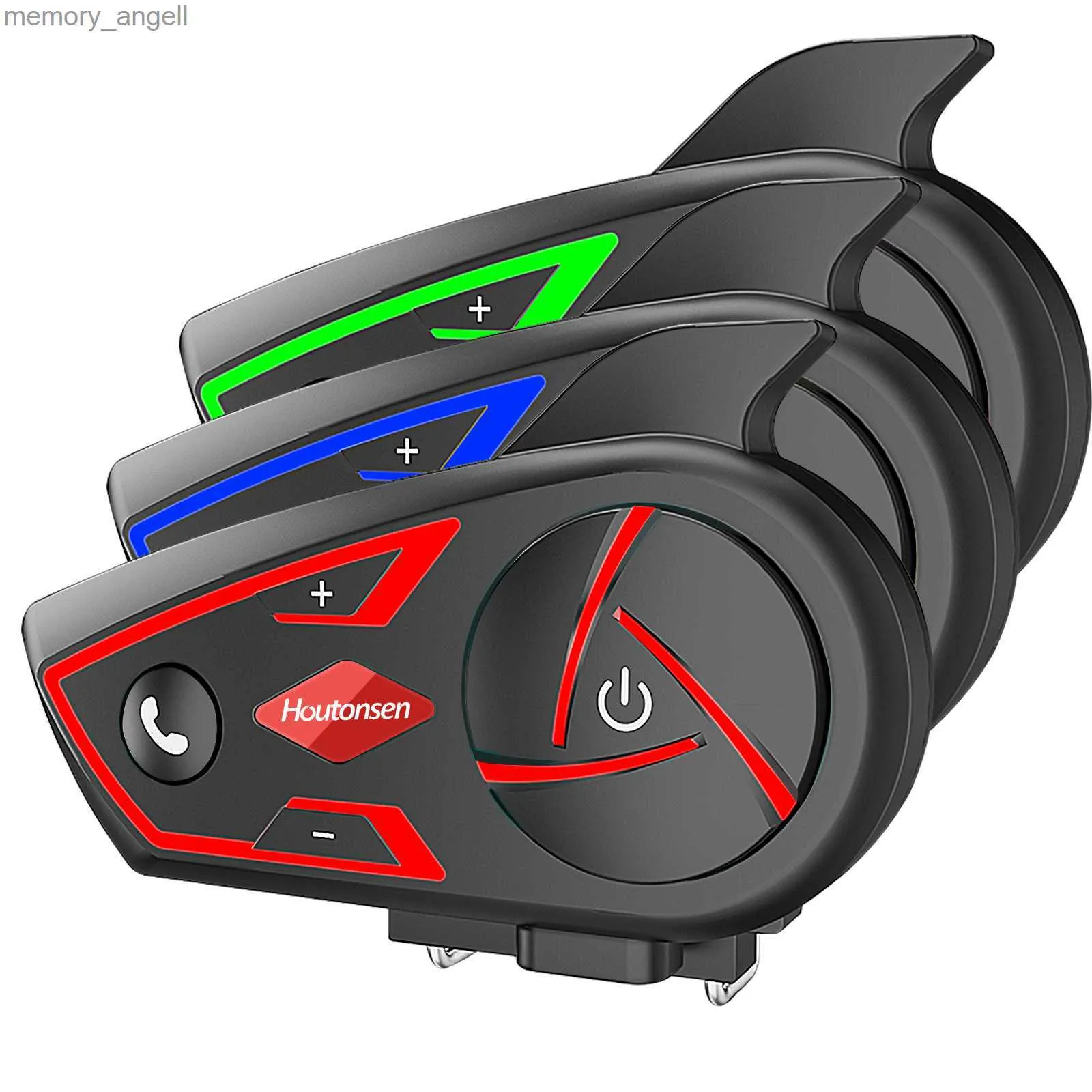 Walkie Talkie Motorcycle Intercom Helmet Bluetooth Headset för 2 åkare fullduplex interphone kommunikatör IP67 Waterproof Voice Assitant HKD230925