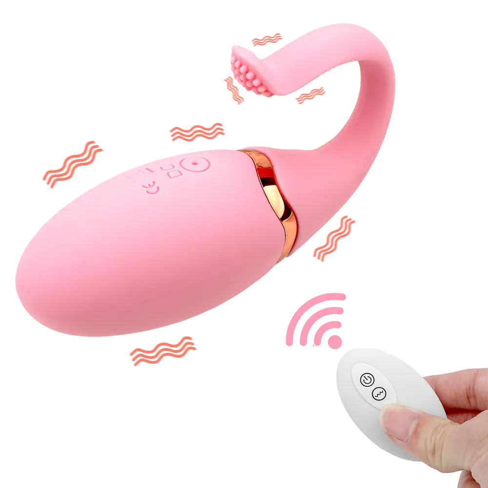 Vibratorer 10 Speed ​​USB -laddning Trådlös fjärrkontroll Klitoris Stimulerar Fish Tail Jump Egg Vibrator Vibration Sex Toys For Women 230925