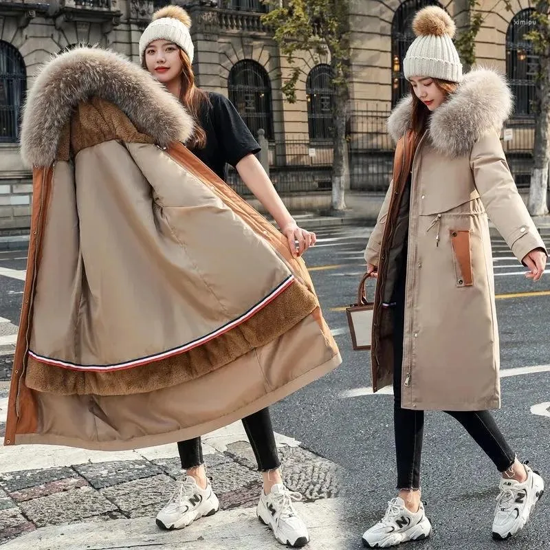 Manteaux épais avec doublure en fourrure pour femme, manteau de neige, parka longue amovible, veste d'hiver décontractée, vêtements d'extérieur à capuche, 2023