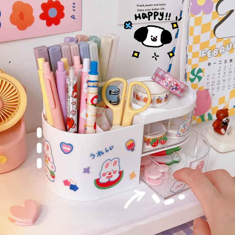 KKPLZZ Astuccio Portamatite Kawaii Grande Capacità – Trasparente Con Cerniera, Per Scuola E Ufficio - 2