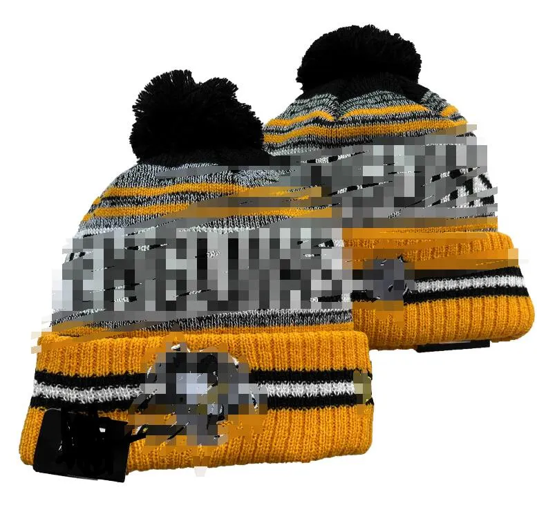 PENGUIN Beanie PITTSBURGH Knitted Hats Sports Teams Baseball Football Basketball Beanies Caps Women& Men Pom Fashion Winter Top Caps Sport Knit Hats a2