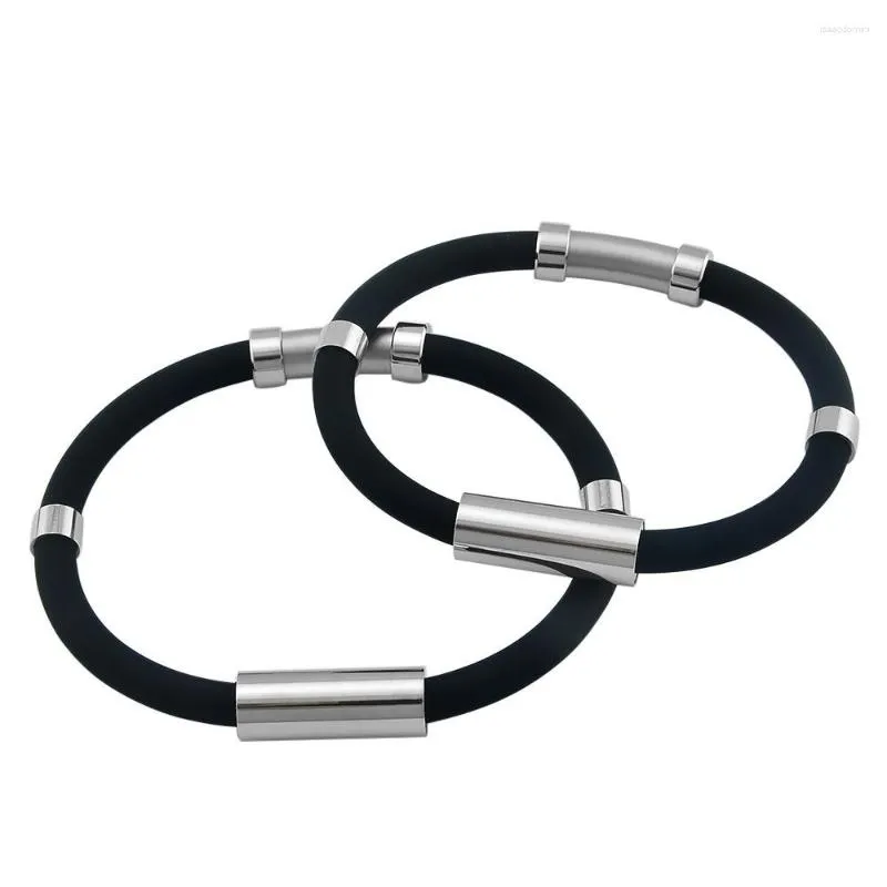 Bangle sem fio anti-estático pulseira de silicone ao ar livre basquete esportes equilíbrio de energia impermeável suor-prova de borracha banda de pulso