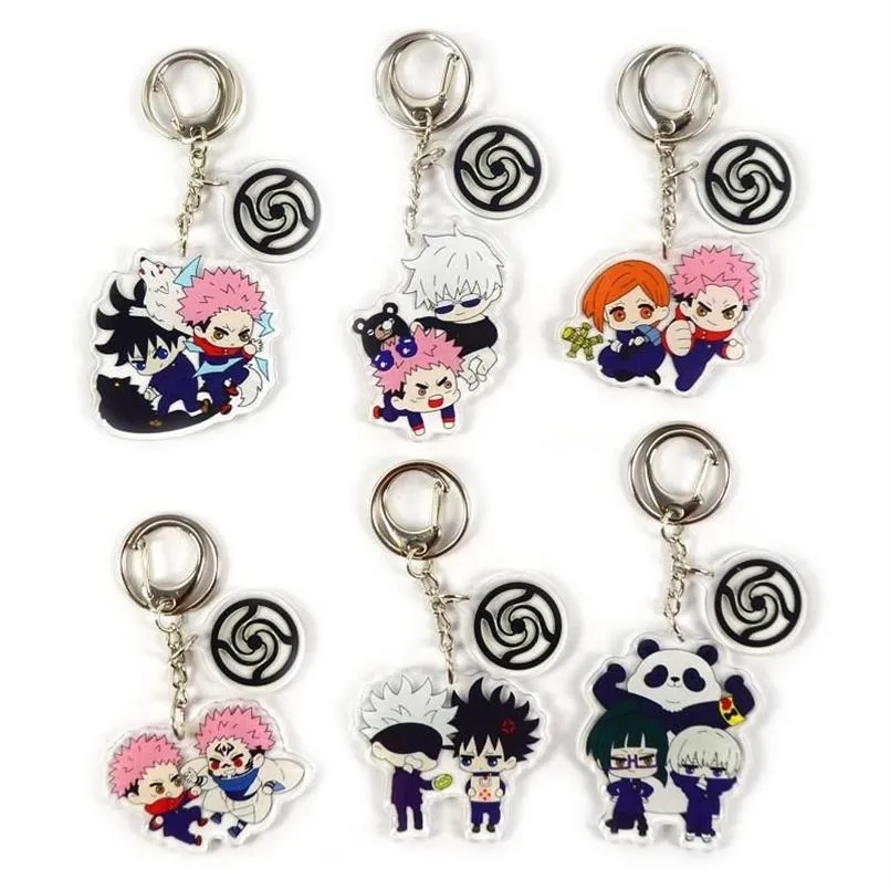 Llaveros Anime Jujutsu Kaisen Kugisaki Gojo Satoru Nobara Bolsa Delicadeza Colgante Acrílico Llavero Decoración Accesorio Keyring217U