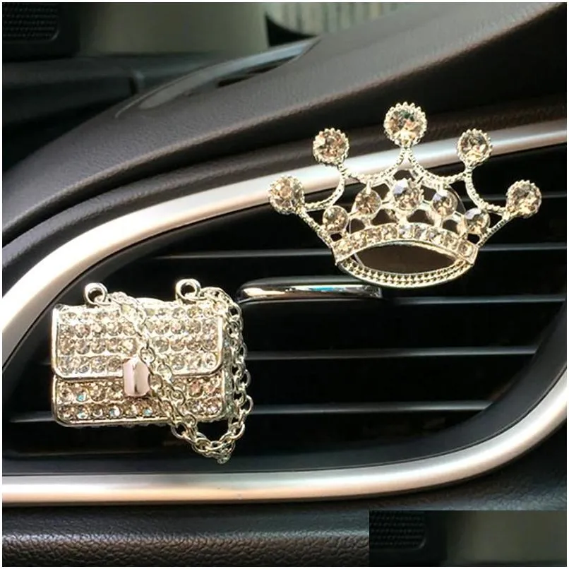 Interior Decorations Bling Car Accessories Girls Purse High Heel Air Freshener Outlet Per Clip Scent Diffuser Elegant Drop Delivery Au Dhfqd