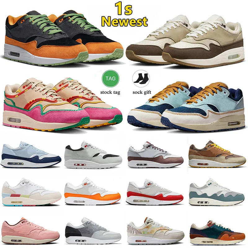 Air Airmax Max 1 Off White 2022 새로운 도착 운동화 남성 패션 멀리 헤비 멜로우 최고 품질 운동화 플랫폼 여성 트레이너 크기 36-47