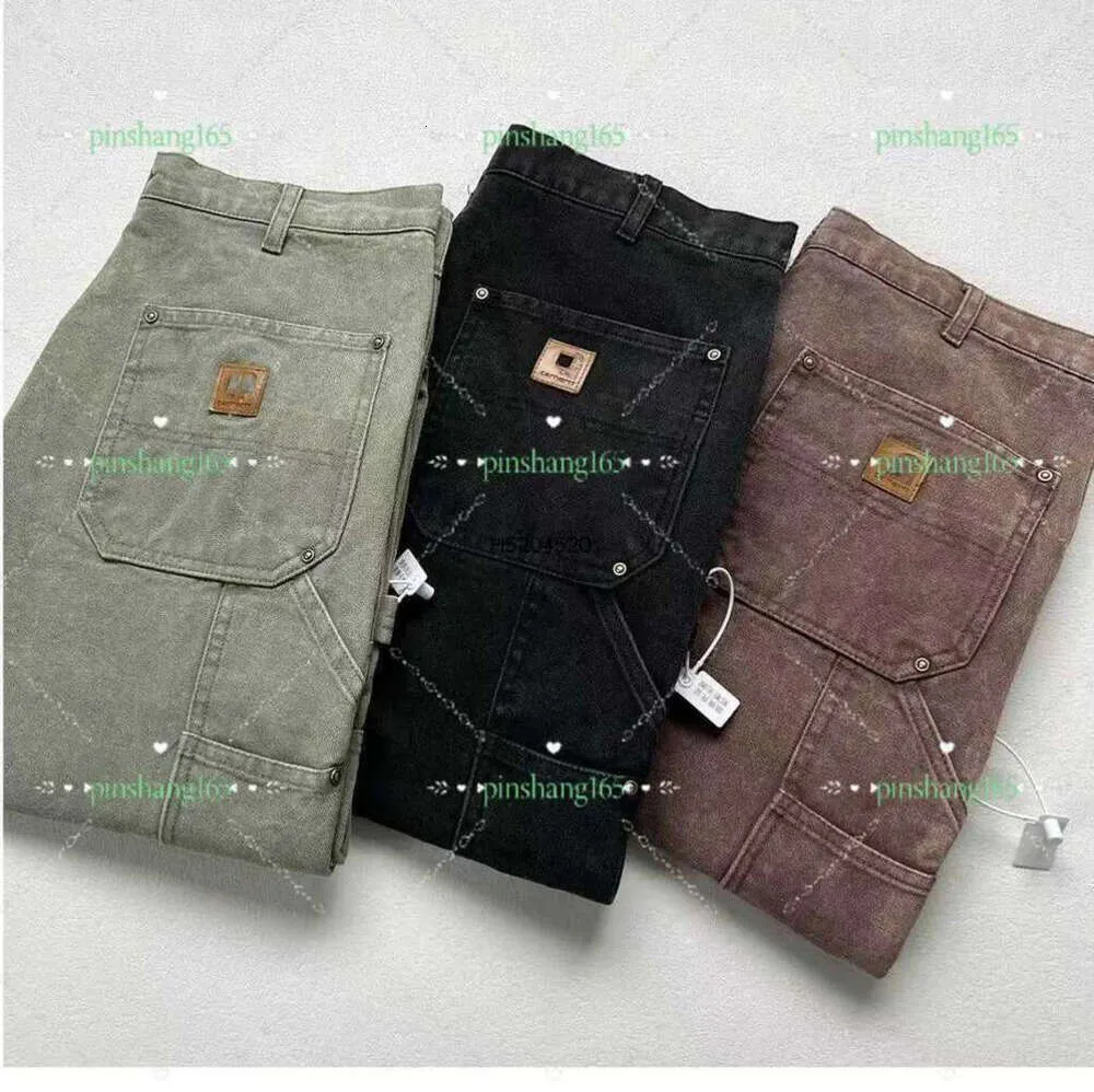 23 NEW CARHART B01 B136 세척 제작 된 오래된 바지 이중 무릎 캔버스 벌목 바지 빈티지