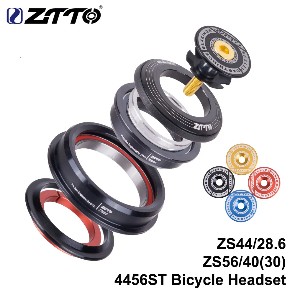 Bike Headsets ZTTO Bicycle Internal Headset 44mm 56mm MTB Threadless Sealed Bearing 45 Degree ZS44 ZS56 Tapered Straight Fork Steerer 4456ST 230925