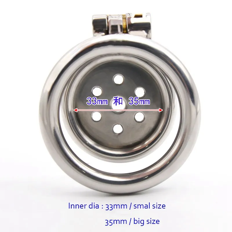 2 Size Mini Male Chastity Cage Stainless Steel Chastity Device Penis Cage Cock Ring With Lock Sex Toys For Men