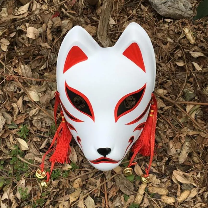 Máscara anbu atualizada pintada à mão, máscara kitsune japonesa, rosto inteiro, pvc grosso para fantasia cosplay 2207154162560327t