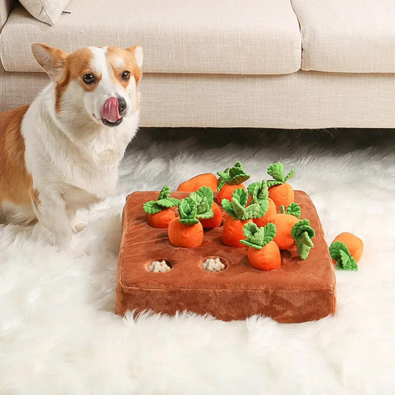 Zabawki dla psów żucia mata w pulch dla zwierząt marchewkowa innowacyjne pole warzywne Pull Rzodkiejny interaktywny 230925