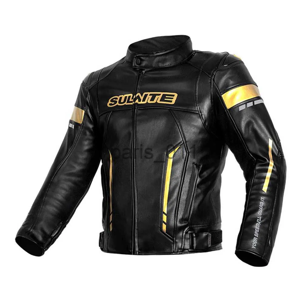 Inne odzież Wodoodporna kurtka motocyklowa mężczyźni Moto Riding Racing Kurtka Pu skórzana kurtka moto body armor ochronna kurtka motocross kurtka x0926