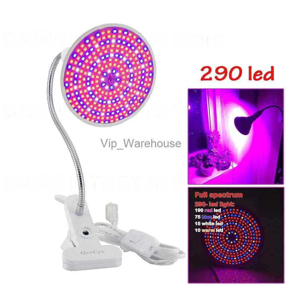 Cultivez des lumières E27 290 LED plante d'intérieur élèvent la lampe légère à spectre complet ampoule support de bureau ensemble hydroponique pour serre de légumes de fleurs U26 YQ230926